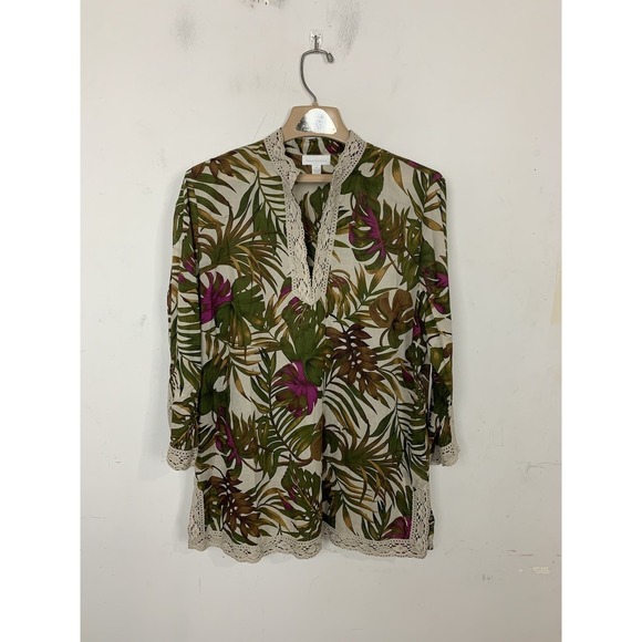 Charter Club Tops - Charter Club Women Shirt 16 Floral Tropical Old Money Preppy Travel Resort Beach